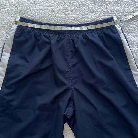 NIKE track pants ankle zipper navy white stripe drawstring elastic waist mens L - Picture 11 of 12